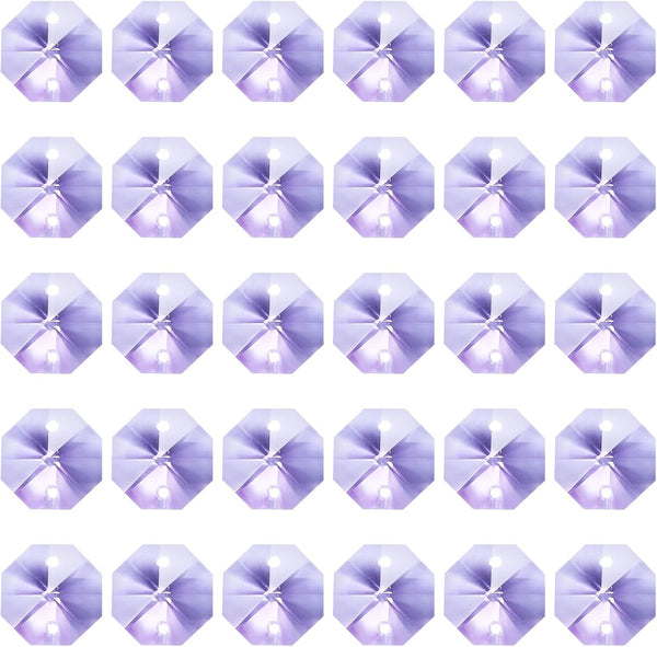 PATIKIL K9 Crystal Octagon Beads 2 Holes Pendants, 30 Pack 14mm Chandelier