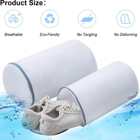 Big Shoes Wash Bags, Sneaker Mesh Washing Bag, Gray Zipper, Pack of 4 for Gym Shoes and Sneakers