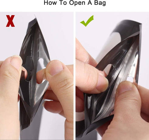 100Pcs Black Smell Proof Bags, Resealable Mylar Bags with Clear Window for Food Storage, Candy, Jewelry (3.5 x 6.2 Inch)