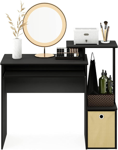 Furinno Econ Multipurpose Home Office Writing Desk, Black/Brown