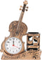 Garneck Violin Pen Pencil Holder, Wooden Stationery Iron Organizer for Desk, Child Plastic Accessories