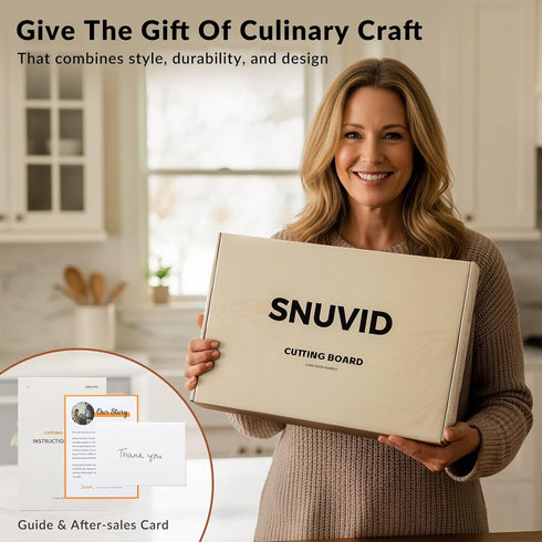 Snuvid Set 3, Bamboo Cutting Board of Wood Cutting Boards for Kitchen with Juice Grooves, Durable Chopping Board