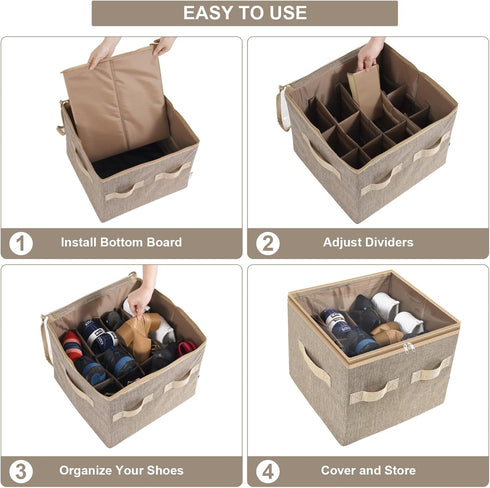 Closet Closet 12 Moteph Shoe Organizer for - Shoe Storage Organizer for Organization with Clear Cover & Adjustable