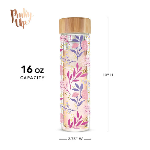 16 oz, Pinky Up Blair Travel Tea Infuser Mug, Double Walled Insulated Travel Tumbler with Loose Leaf Tea Strainer