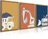Youillne Construction Truck Nursery Wall Art Toddler Boys Room Wall Decor Kids Canvas