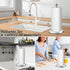 DAWNER Paper Towel Holder Countertop with Weighted Suction Cup Base, Stainless Steel Freestanding Stand for Kitchen