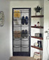 1 Pack 12Pockets Closet 4Hooks, (59'' 21.6'') Clear Crystal Large Hanging Shoe Organizer Over The Door Shoe Rack