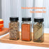 Maredash 24pcs with180 Spice Jars Labels,Glass Spice Jars, Seasoning Containers,Seasoning Organizer,Include black metal