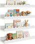 Yirilan 4-Pack Scalloped Shelves, Nursery Shelves for Wall, Floating Nursery Book Shelves