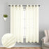 KOUFALL Quatrefoil Sheer Curtains - 63 Inch Length for Living Room - Cream Beige Grommet Semi Sheer Drapes