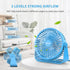 FARADAY USB Desk Fans, 5 Inches Portable Table Fan, 360° Head Rotation, Small Personal Desktop Fan, 3 Speeds, Blue