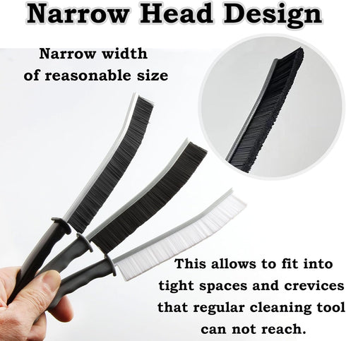 JONMON Crevice Cleaning Brush: Hard Bristle Gap Scrub Tool for Household, Kitchen, Bathroom, 9 Pcs