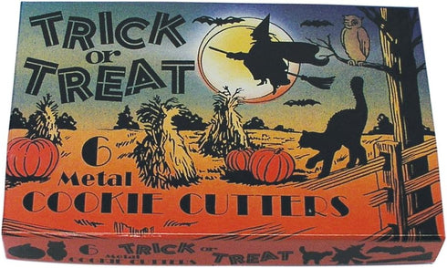 R&M International Vintage Inspired Trick or Treat Halloween Cookie Cutters, 6-Piece Set in Gift Box