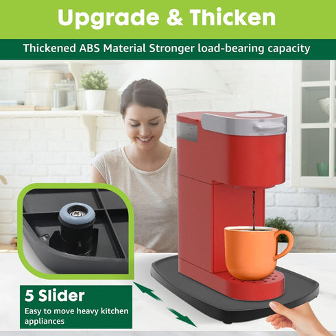 Appliances Slider Tray for Coffee Maker & Pot, Kitchen Small Appliances Sliding Mat Organizer for Keurig, Ninja