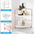 FSyueyun 2-Tier Corner Bathroom Counter Organizer, Tool-Less Installation Vanity Shelf, Small Plastics Makeup Tray