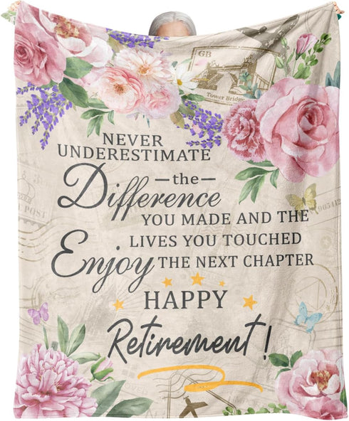 Retirement Gift for Woman, Retirement Blanket for Women/Men, Farewell Gifts for Coworkers,