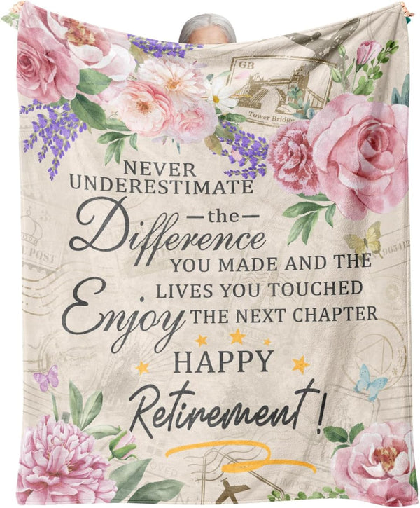 Retirement Gift for Woman, Retirement Blanket for Women/Men, Farewell Gifts for Coworkers,