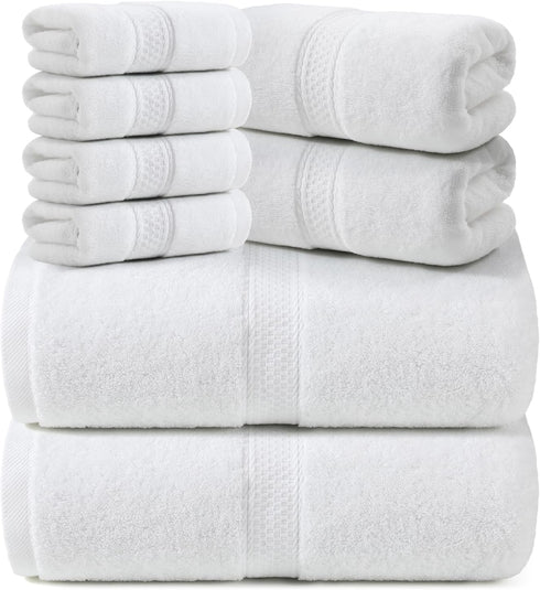 REDKISS Towels 8 Piece Luxury Bath Towel Set, 2 Bath Sheets (35x70