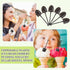 80pcs Mini Shovel Spoons, Disposable Plastic Dessert Spoons for Ice Cream, Pudding, Yogurt, Party Supply, Black