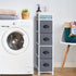 HAITRAL Narrow Dresser - 4 Drawers Slim Fabric Storage Cabinet with Removable Drawers for Laundry, Closet, Living Room