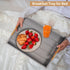 2 Sets 4 SXNOWS Wooden Serving Tray with of Handles,Large Ottoman Tray for Living Room, Rectangular Wood Tray