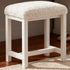 Small Vanity Stool, Cute Vanity Stools with Faux Teddy Fur Cushion, White