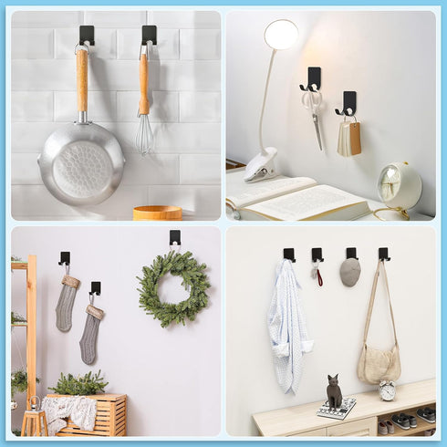 VIS'V Shower Wall Razor Holder - Metal Adhesive Hooks for His and Hers, Waterproof, 2 Pcs