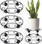 3 Packs 12.8" Metal Plant Caddy With Wheels - Large Rolling Stands