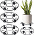 3 Packs 12.8" Metal Plant Caddy With Wheels - Large Rolling Stands