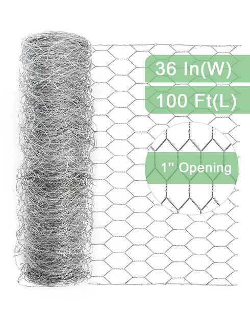 36 100 1 inch Garden Poultry Chicken Wire Netting - '' ' Garden Fence Animal Barrier, Chicken Wire for Crafts, Mesh