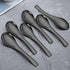 4 Pieces Stainless Steel Asian Soup Spoons, 6.3 Inch Mirror Polished Black Ramen Spoons