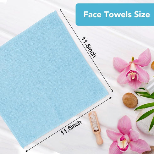 20 Pack 11.5x11.5 Inch, Orighty Washcloths, Microfiber Face Towels, Highly Absorbent and Soft Feel Wash Cloths & Hand
