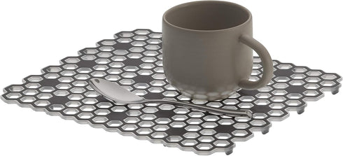 Spectrum Diversified Hexa Raised Feet Small Mat for Dual Sinks, Quick-Drying Heavy-Duty Protector, Non-Slip Surface -