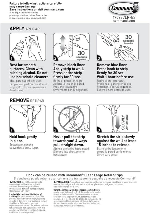 Command Large Hook, 6-Pack, Decorate Damage-Free, Holds 4 lbs (17093CLRES)