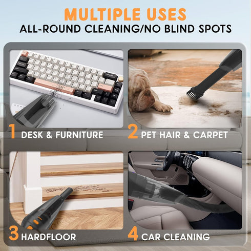 SEALON GV08 Cordless Handheld Vacuum Cleaner - 10K PA Suction Power, Ideal for Curtains, Carpets, Sofas, Pet Hair,