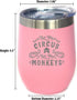 Not My Circus Not My Monkeys Wine Tumbler with Sliding Lid, Stemless Stainless Steel Insulated Cup, Funny Gift