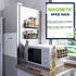 Magnetic Spice Rack, 2 Pack White Strong Magnetic Shelf with 4 Removable Hooks, Perfect Space Saver for Small Kitchen