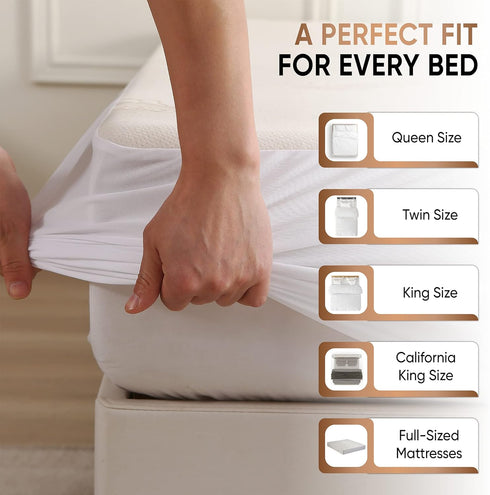 Deluxe Waterproof Organic Mattress Protector Twin - Certified Organic Cotton, Breathable Mattress Pad Cover