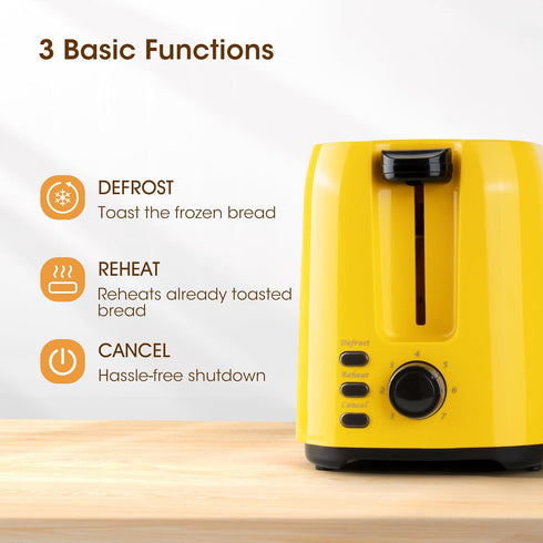 iSiLER 2 Slice Toaster, 1.3 Inch Wide Slot with 7 Shade Settings, Compact Bread Toaster with Removable Crumb Tray