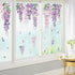 wondever Summer Purple Flower Window Clings Hanging Vine Wisteria Floral Leaf Glass Sticker Decal Anti Collision Double-Side Static Window Decals for Home Glass Window by wondever