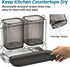 Utensil Holder for Kitchen Counter, Plastic Cooking Utensil Organizer with Drain Tray, Large Utensil Crock for Spatula Spoon, Morden Kitchen Decor(Black by First-zgel