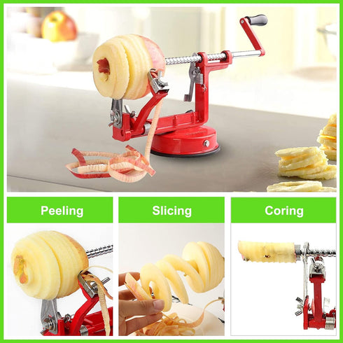 Apple Peeler Corer, Long lasting Chrome Cast Magnesium Alloy Apple Peeler Slicer Corer with Stainless Steel Blades