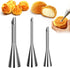 Suuker 3 Pieces Stainless Steel Cream Piping Tips - Long Nozzle Decor for Pastry Icing and Decorating