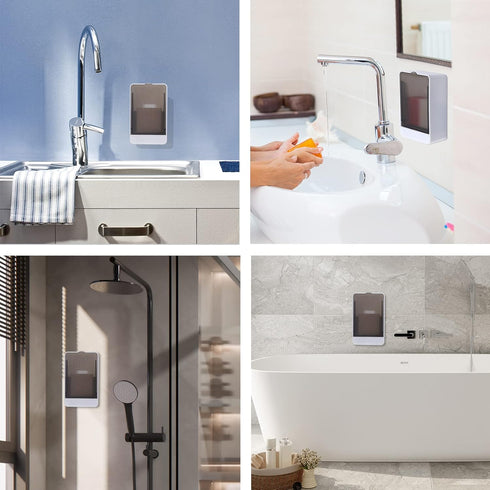 GREATIN 2 Bar Soap Holder Dish Shower PCS Self Draining Soap Container with Lid, Wall Mounted Soap Box Tray