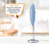 Elementi Milk Frother Wand & Matcha Mixer - Mini Electric Whisk for Coffee, Handheld Frother, Light Blue
