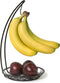 Spectrum Grid Banana Holder Stand Black Modern Metal Fruit Tree Hanger with
