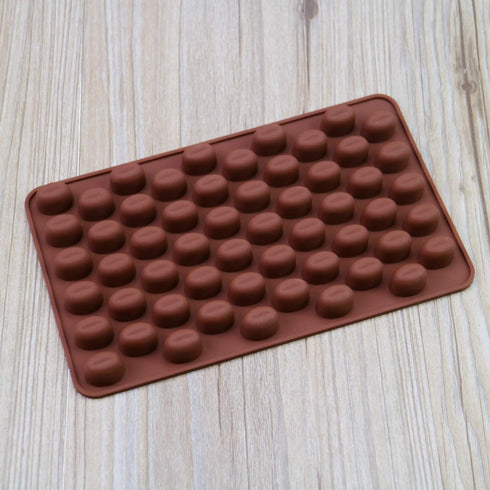 4 x 55 Mini Coffee Beans Chocolate Mold - Food-Grade Silicone Bakeware Mould for DIY Cake Decoration
