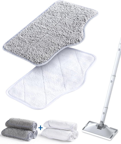 Steam Mop Replacement Pads - 6 Pack Machine Washable Microfiber Cloths, Reusable