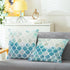 CaliTime Throw Pillow Covers Pack of 2, Cozy Colorful Geometric Trellis Chain Accents, 22 x 22 Inches, Grey Teal