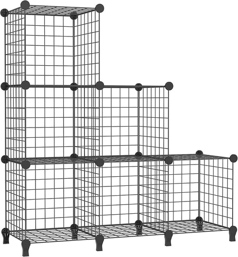 AWTATOS Wire Cube Storage Organizer, Closet Organizers and Storage, Metal 6 Cube